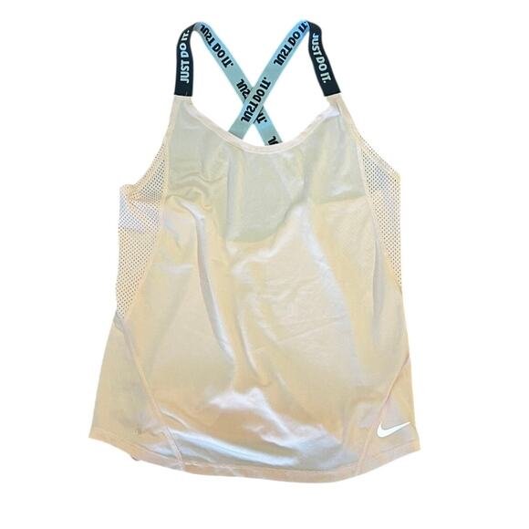 Nike Activewear Dri Fit off white workout top with black straps top size small - Picture 1 of 8